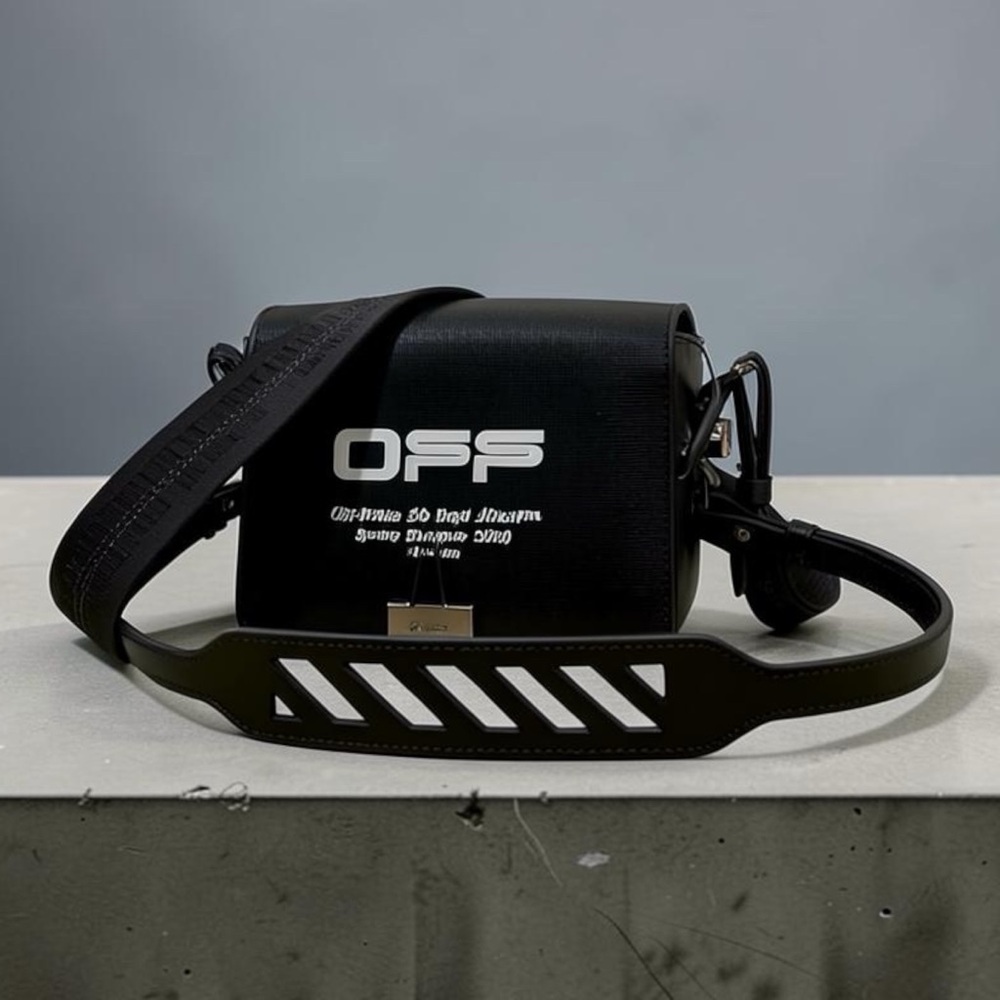 Off-White Baby Binder Clip Bag